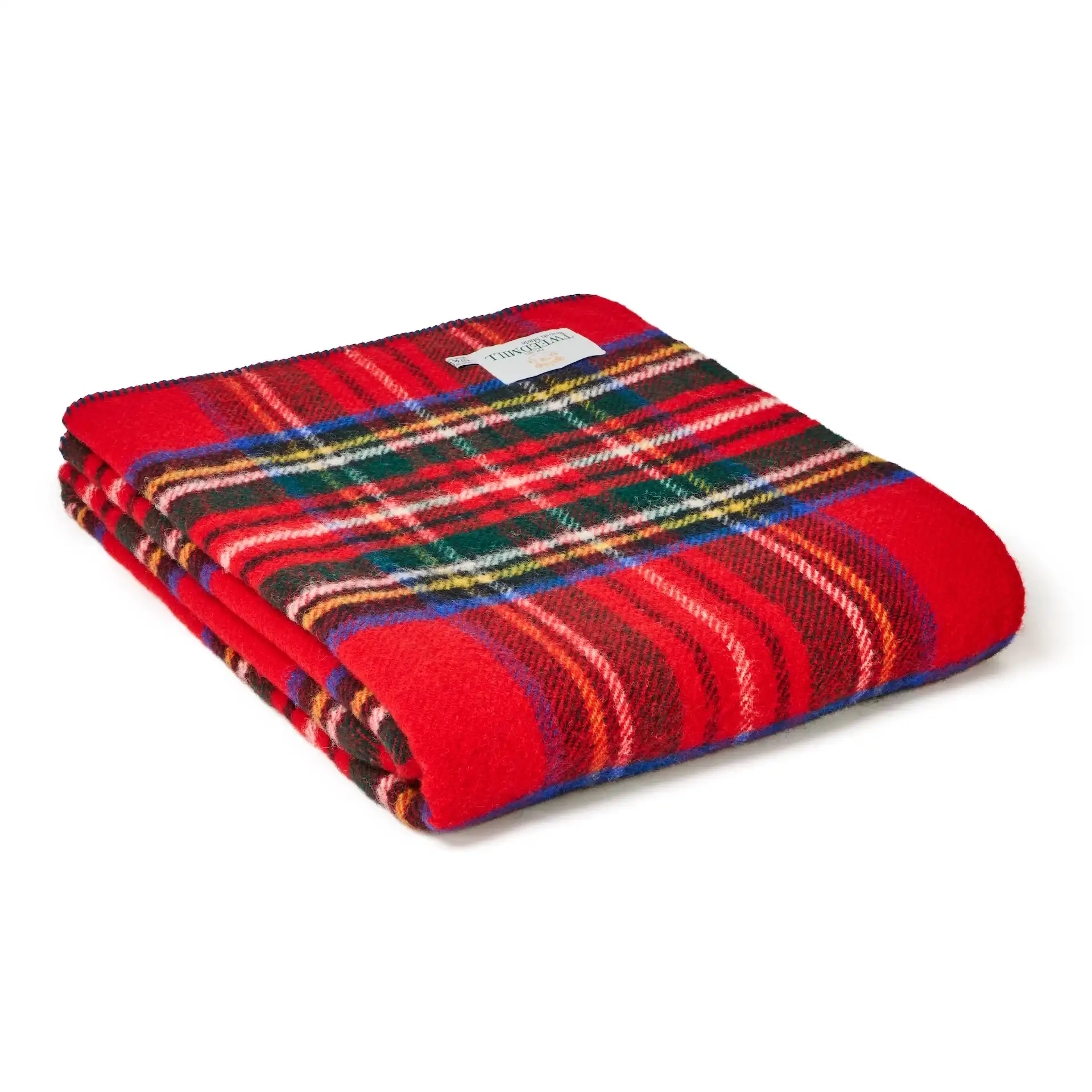 Deka z čisté vlny - Tartan with a Blanket Stitch Edge/Royal Stewart