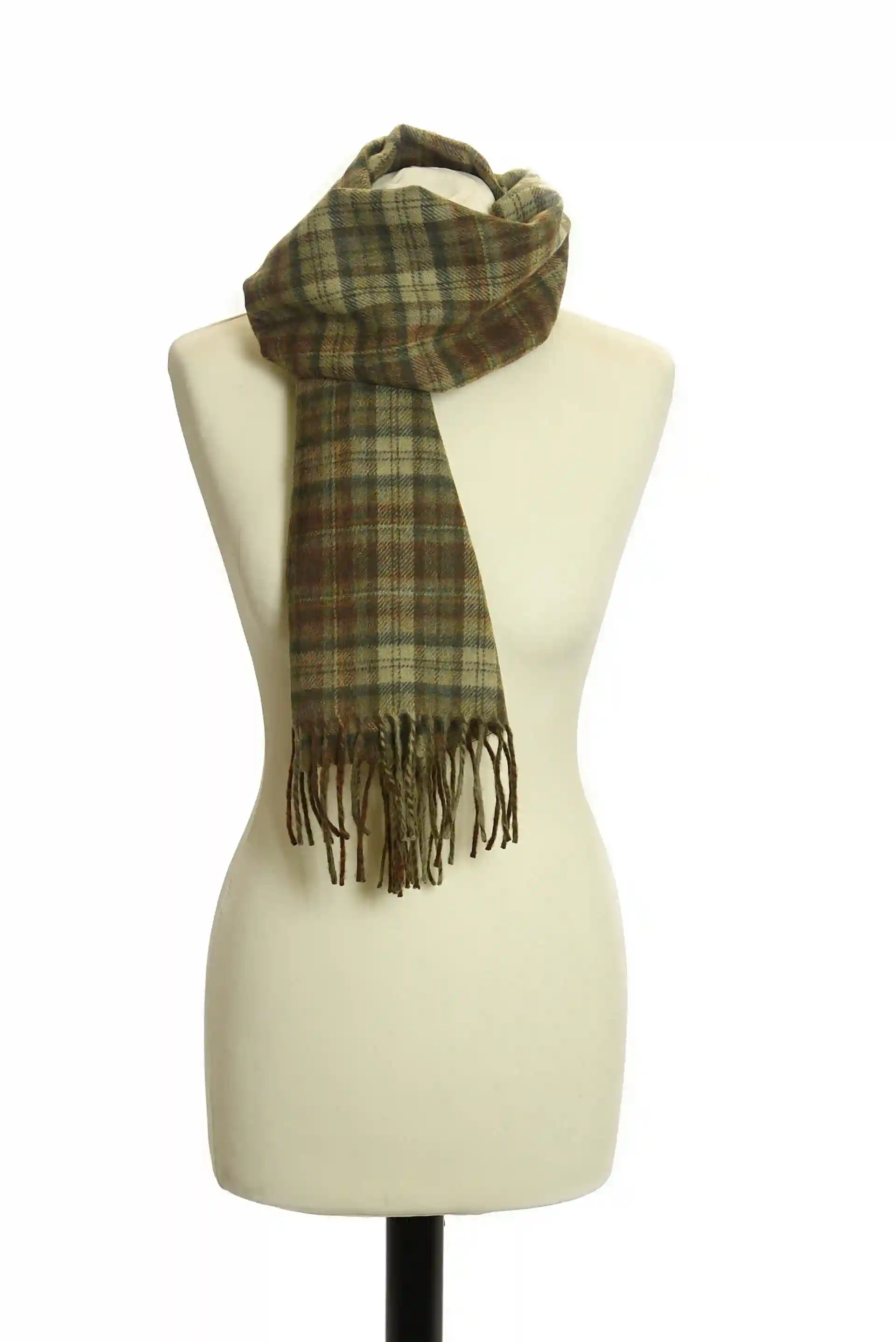 Vlněná šála - Lambswool Country Check/Olive