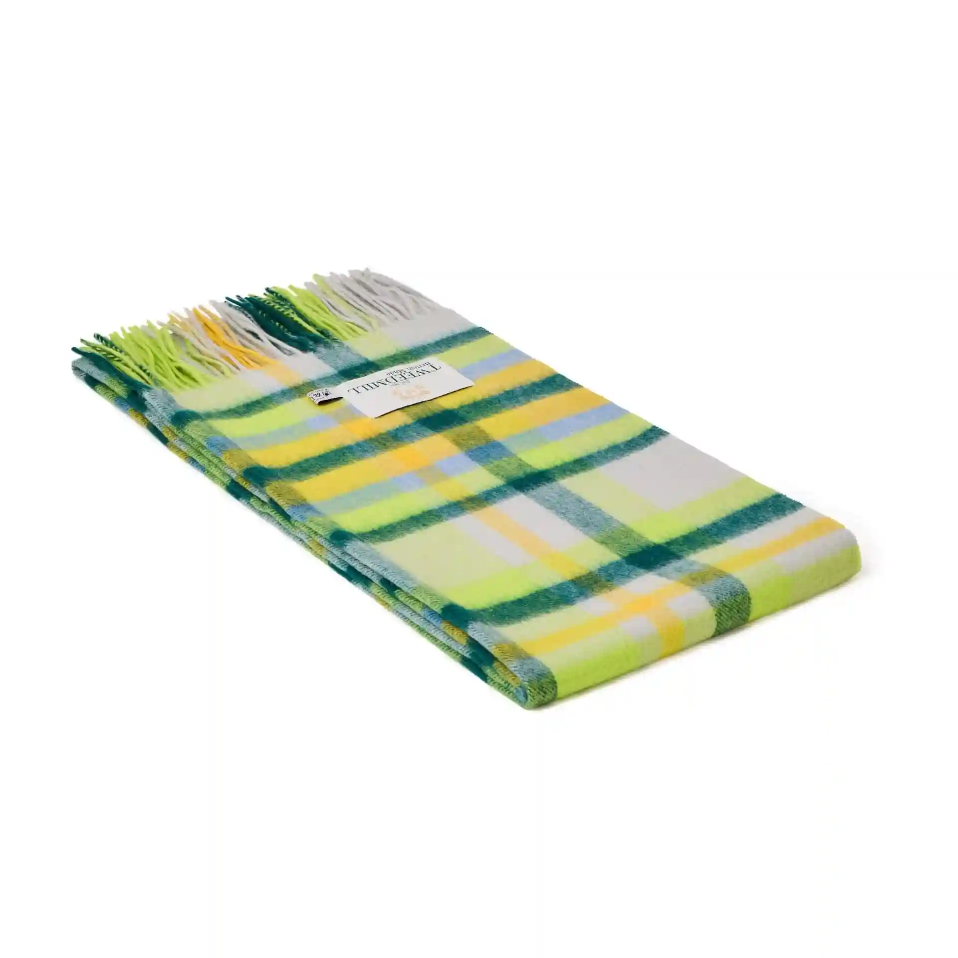 Široká vlněná šála - Bright Check/Citrus