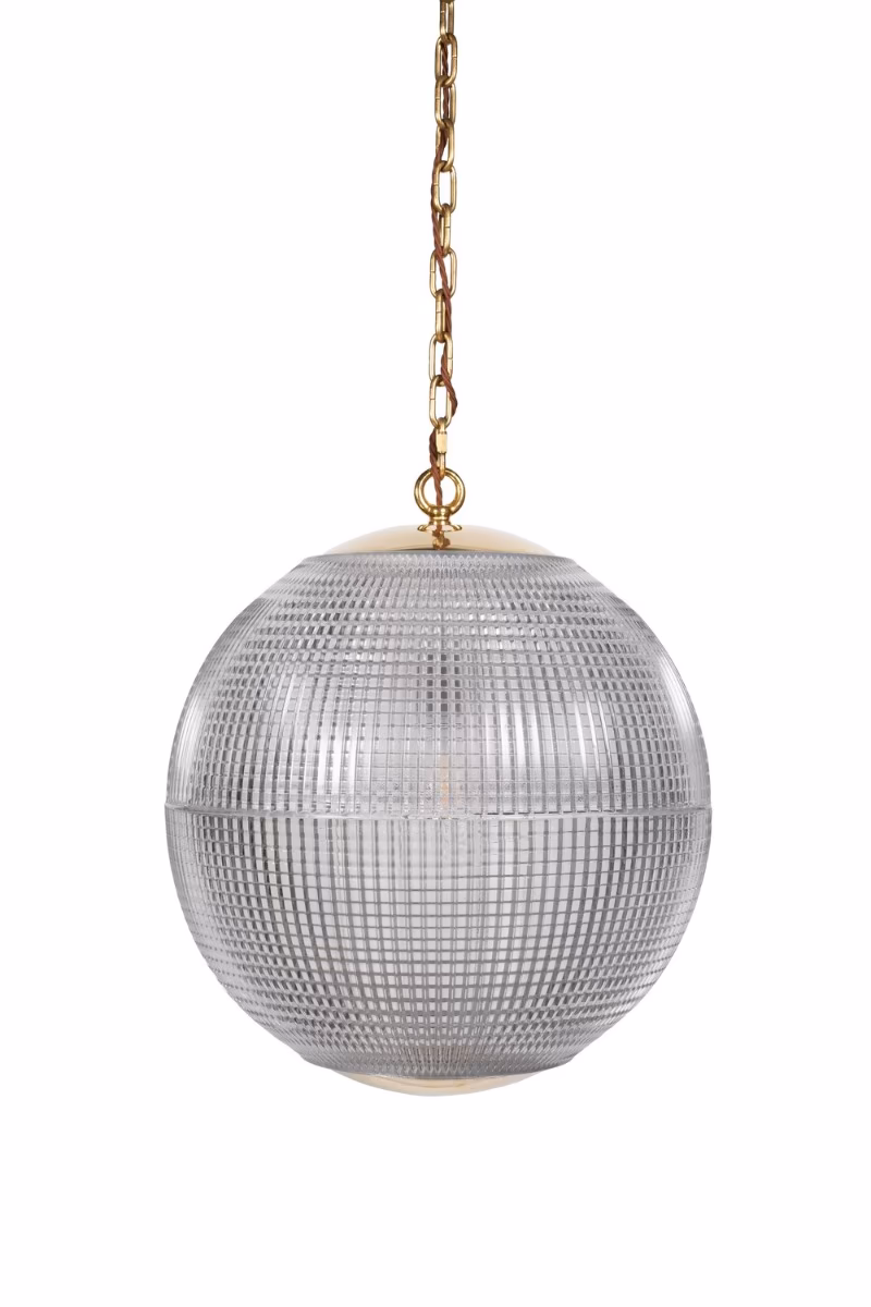 Hollen Globe Timeless Polished Brass Glass Pendant Light