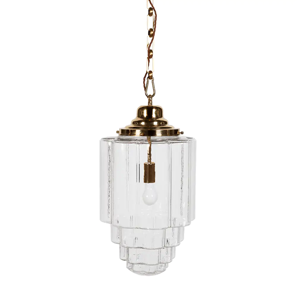 Glasshouse Polished Brass Clear Pendant Light