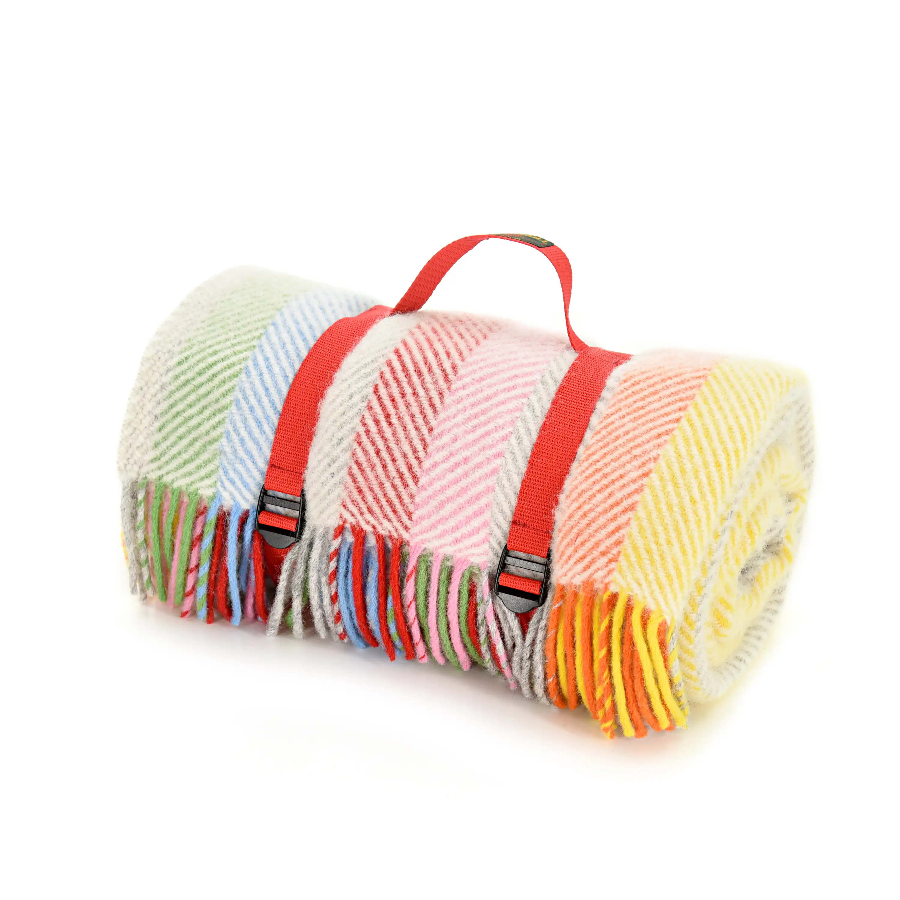 Pikniková deka - Polo - Rainbow Grey Stripe/Red