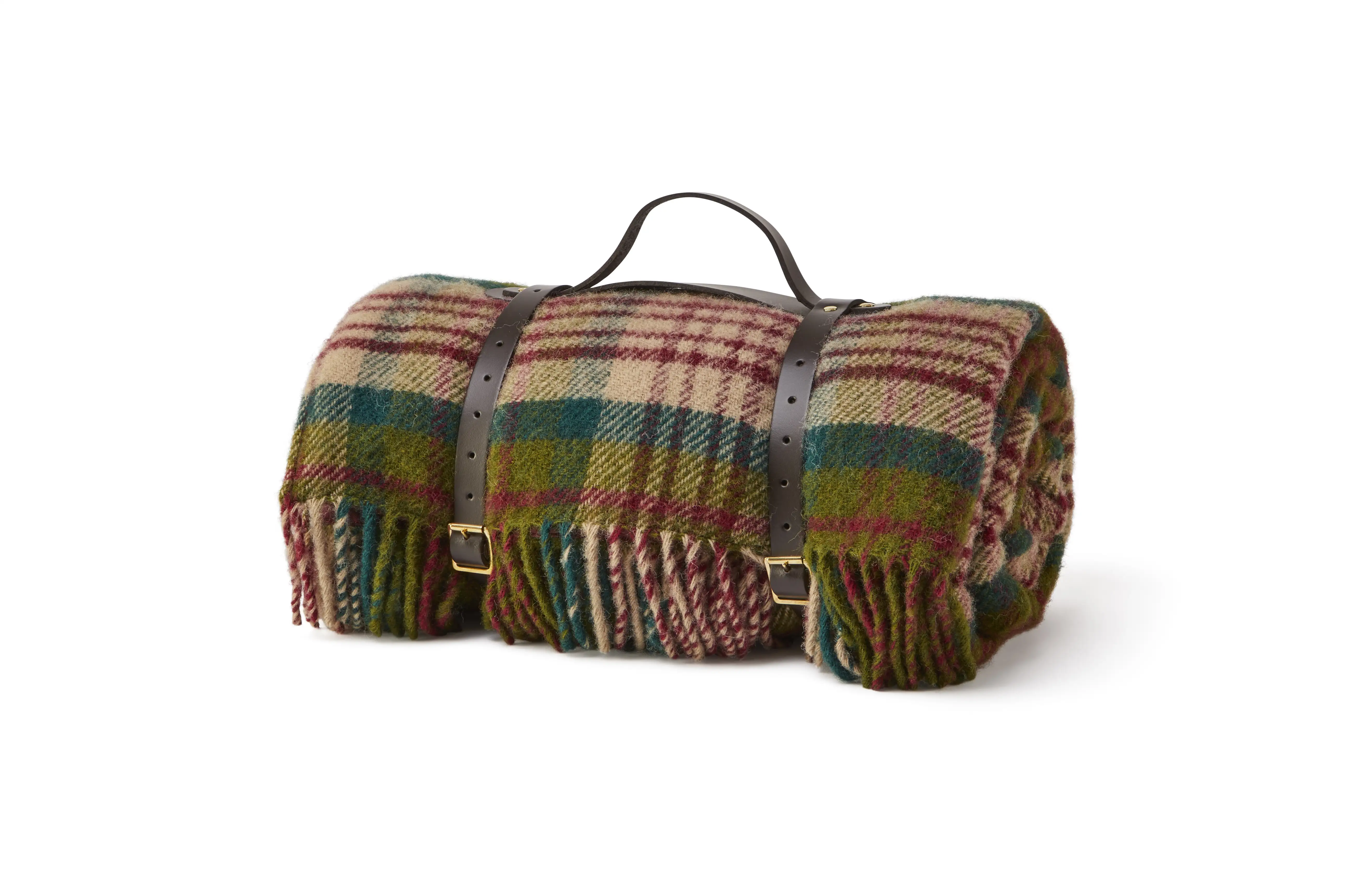 Pikniková deka - Polo - Kožené popruhy - Cottage Mustard/Brown